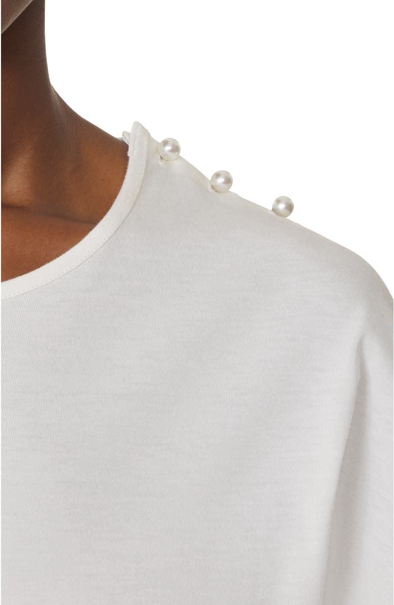 Lanvin Cape-Effect T-Shirt In Cotton And Silk, Alternate, color, White
