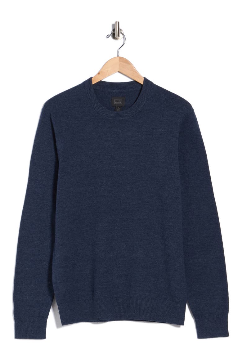 Long Sleeve Crew Sweater, Alternate, color, NAVY INDIGO HEATHER