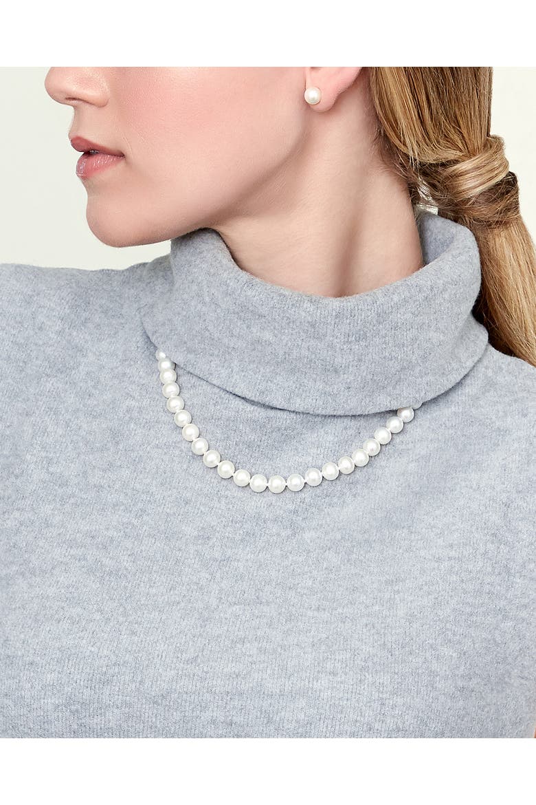 8-8.5mm White Freshwater Choker Length Pearl Necklace, Alternate, color, Sterling Silver Clasp