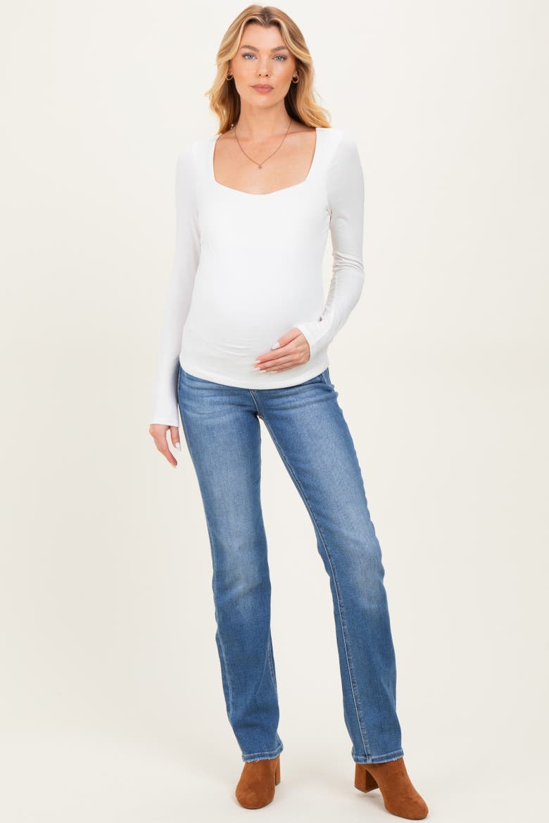 Slim Straight Leg Maternity Jeans, Alternate, color, Blue