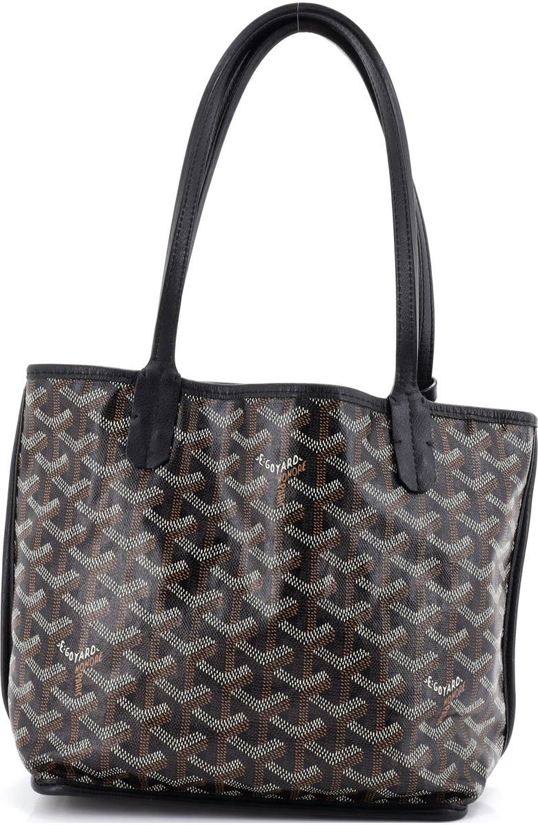 Pre-Owned Goyard Anjou Reversible Tote Coated Canvas Mini, Main, color, Black