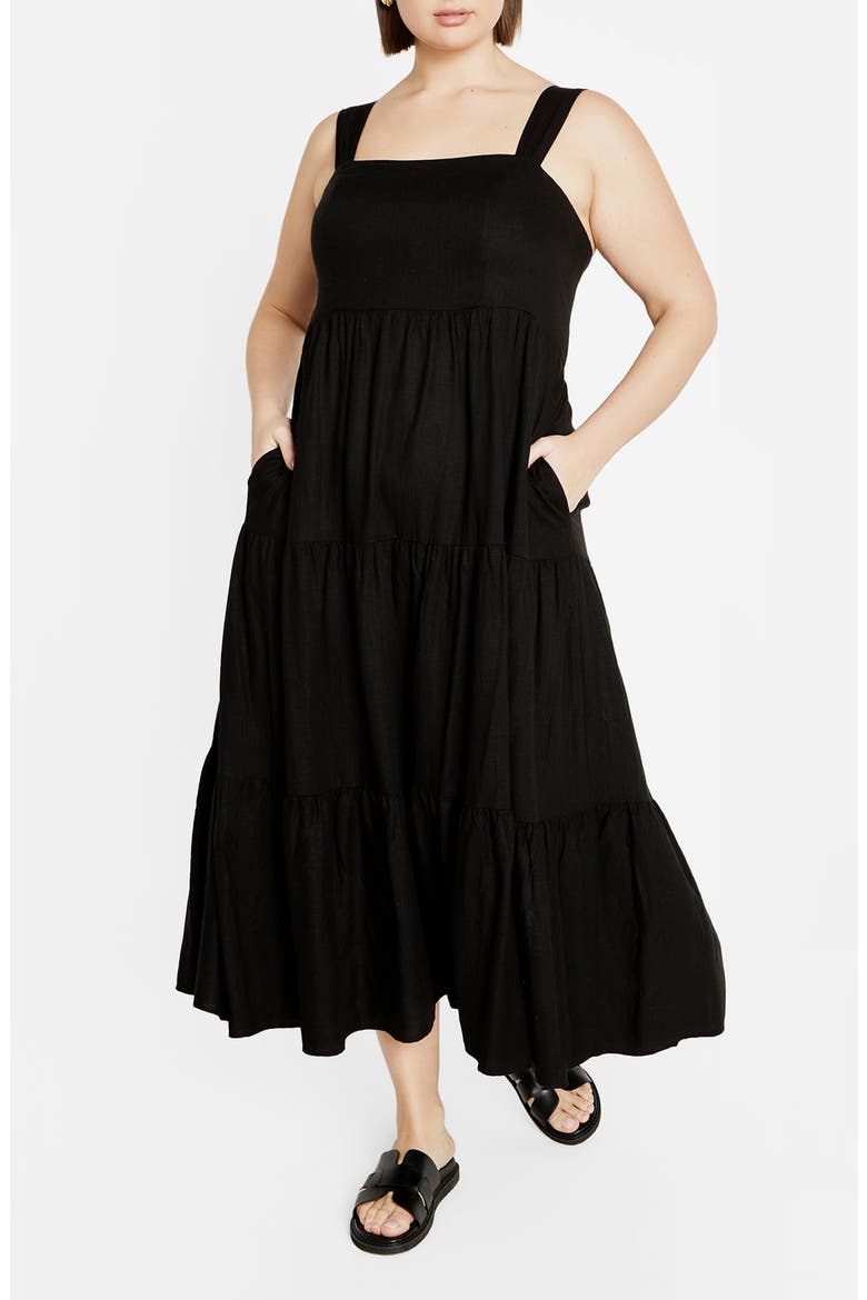 Livvy Maxi Sundress, Main, color, BLACK