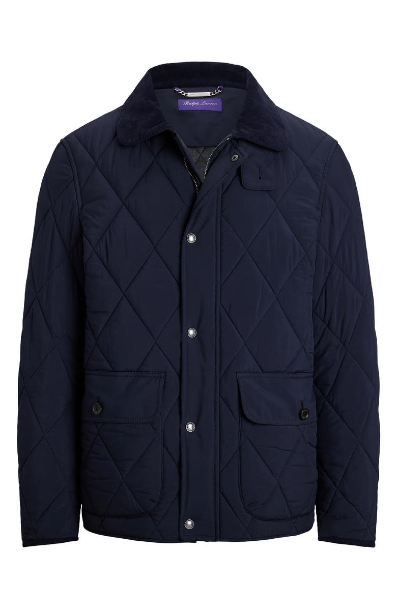Ralph Lauren Purple Label Carleton Diamond Quilted Down Jacket, Alternate, color, Classic Chairman Navy