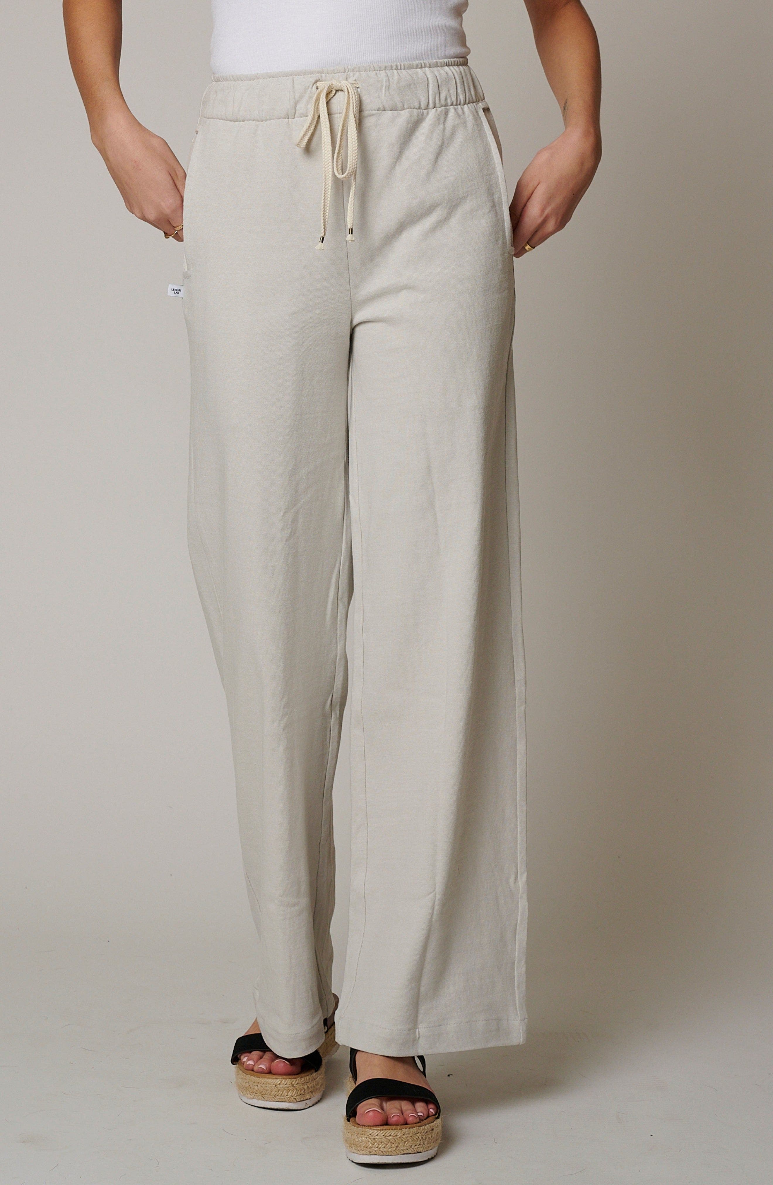 Leisure Lab Womens Cotton Lounge Pant In Neutral