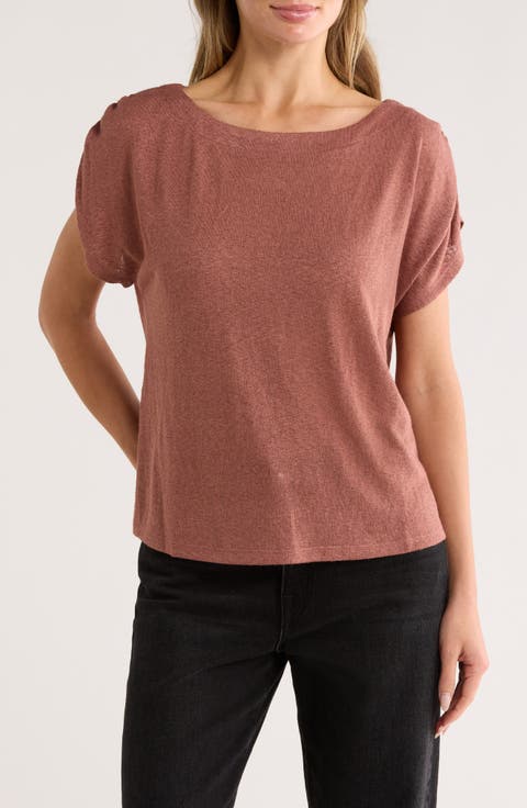 Caty Shirred Shoulder T-Shirt