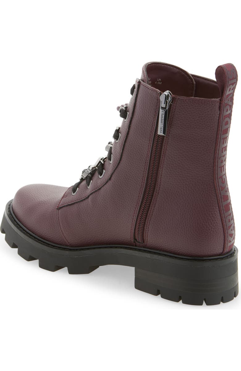 KARL LAGERFELD PARIS Mela Lug Sole Boot, Alternate, color, Wine