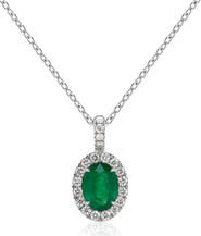 VALANI ATELIER Diamond Pavé Emerald Pendant Necklace