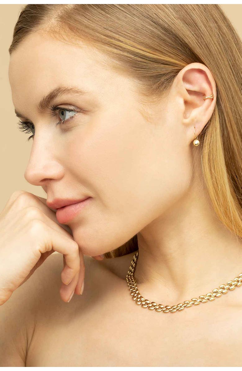 Oradina 14K Gold Buttoned Up Drop Earrings, Alternate, color, Yellow Gold