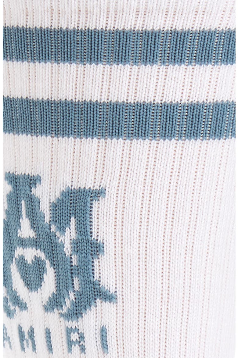 M.A. Logo Stripe Crew Socks, Alternate, color, BLUE