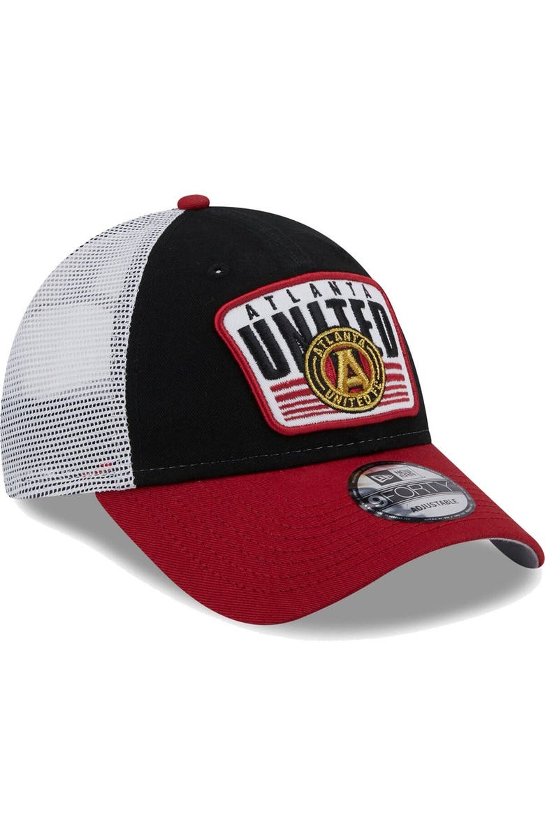 New Era Men's New Era Black/Red Atlanta United FC Patch 9FORTY Trucker Snapback Hat, Alternate, color, 