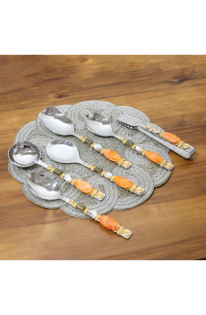 Tiramisu Sunset Glow 6-Piece Serving Spoons, Alternate, color, Orange