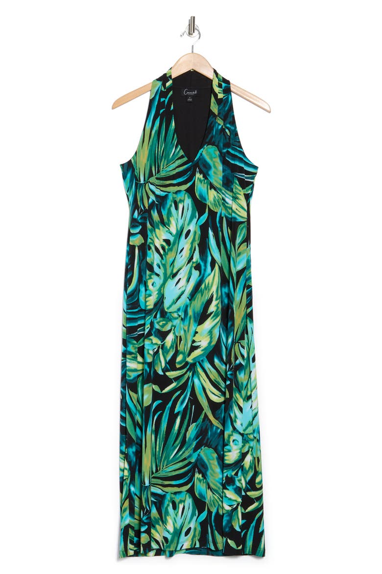 Halter A-Line Maxi Dress, Alternate, color, GREEN