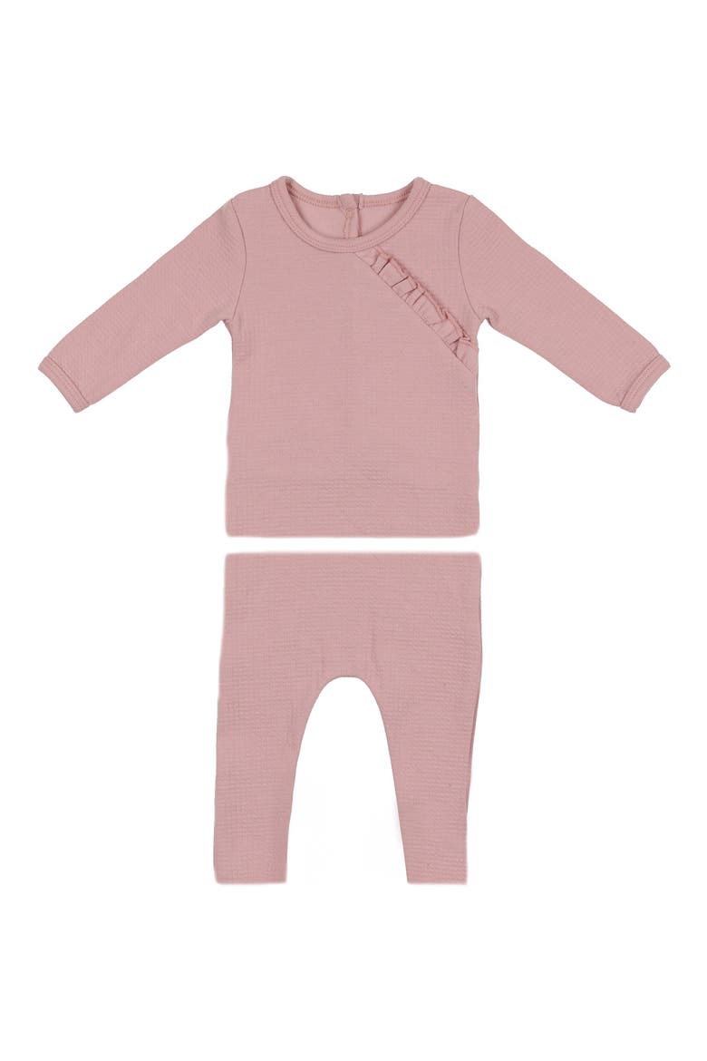 Kids' Waffle Knit Long Sleeve Top & Pants Set, Main, color, MAUVE