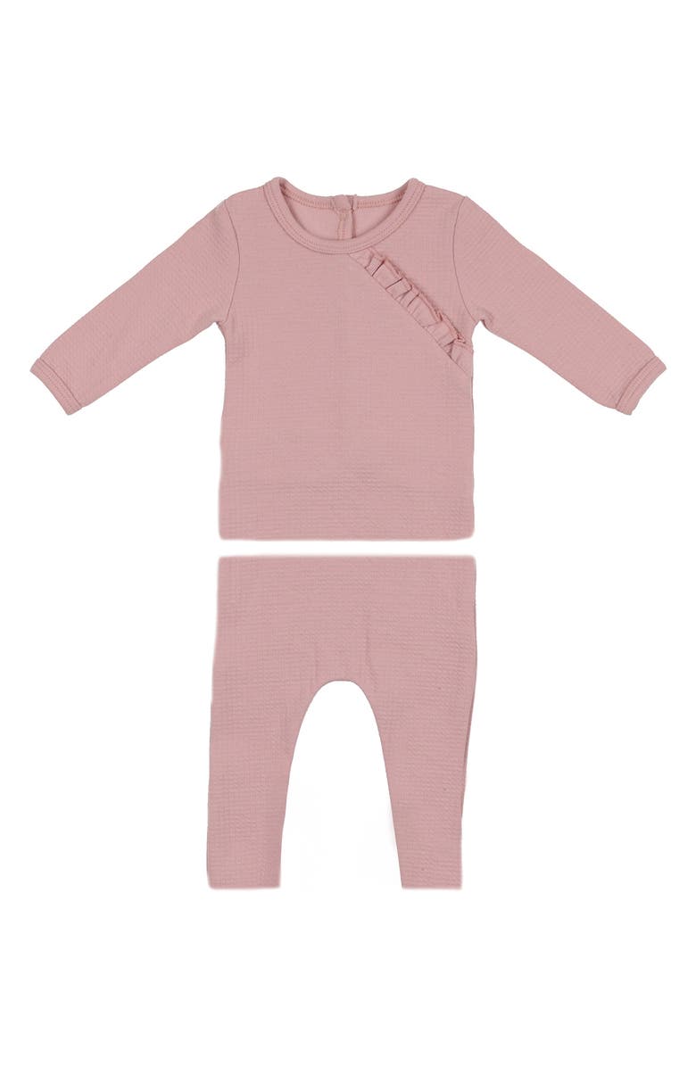 Manière Kids' Waffle Knit Long Sleeve Top & Pants Set, Main, color, Mauve