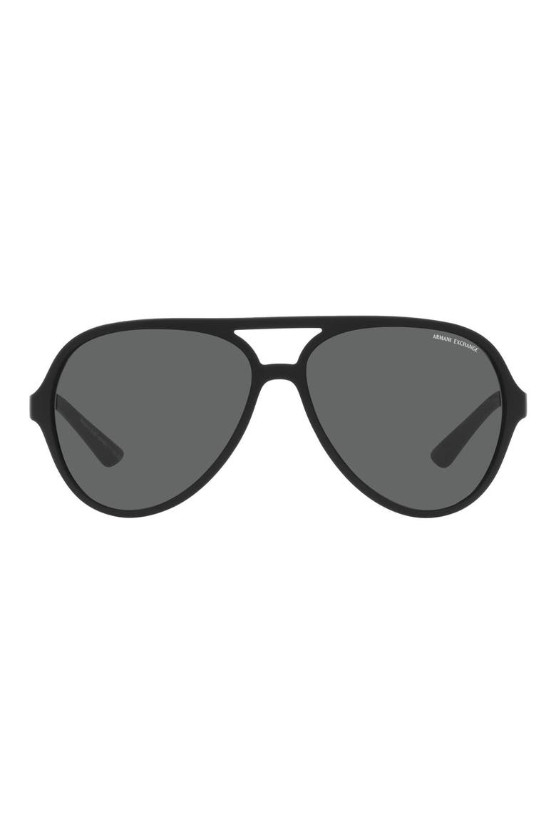 60mm Round Sunglasses, Main, color, MATTE BLACK