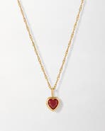 Edge of Ember Solid Gold Heart Ruby Necklace