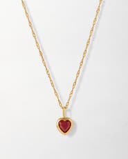 Edge of Ember Solid Gold Heart Ruby Necklace