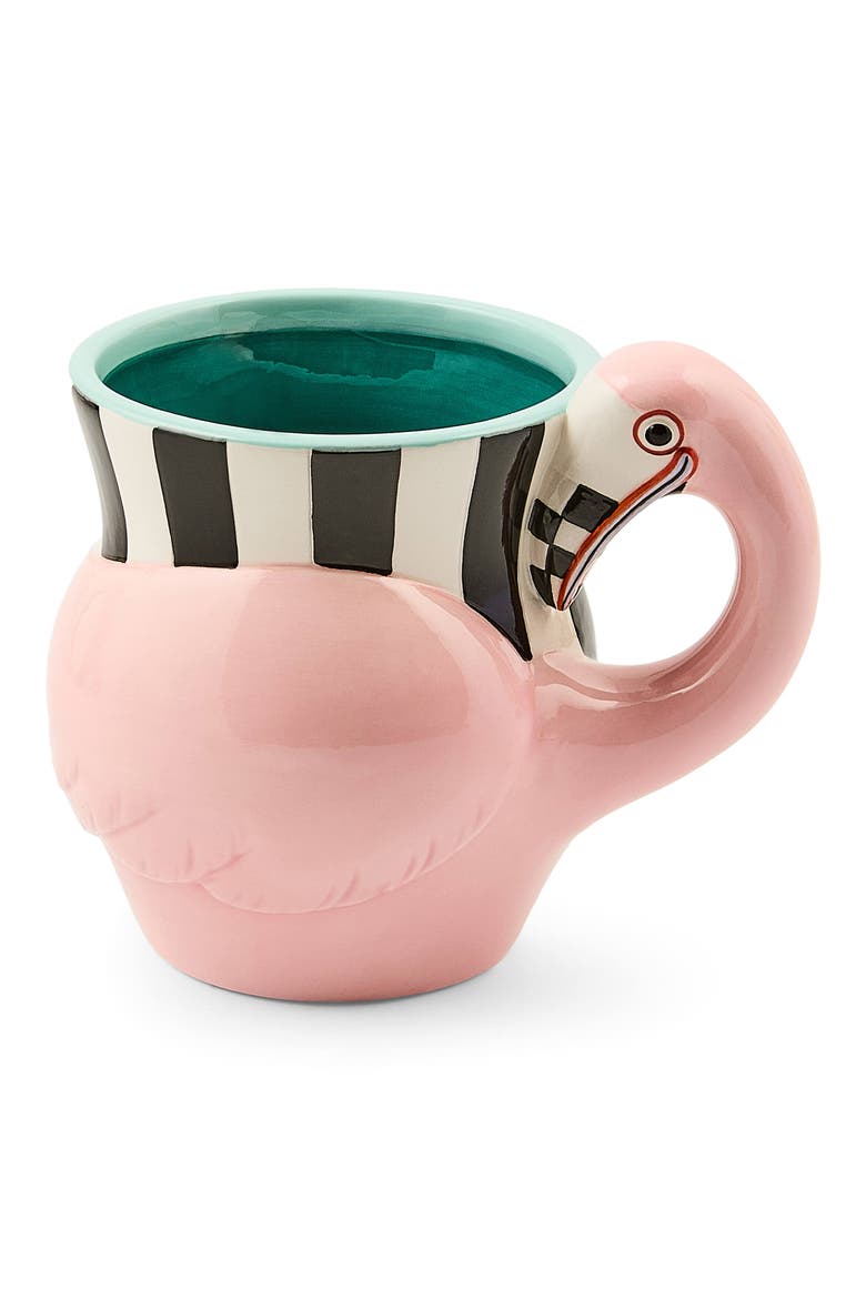 Patience Brewster Sheila Flamingo Ceramic Mug, Main, color, PINK