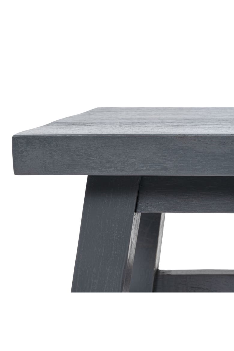 Revine Handcrafted Rustic Solid Wood Backless Accent Stool, Mindi Wood Decorative Small Indoor Seat for Living Room, Alternate, color, Dark Gray