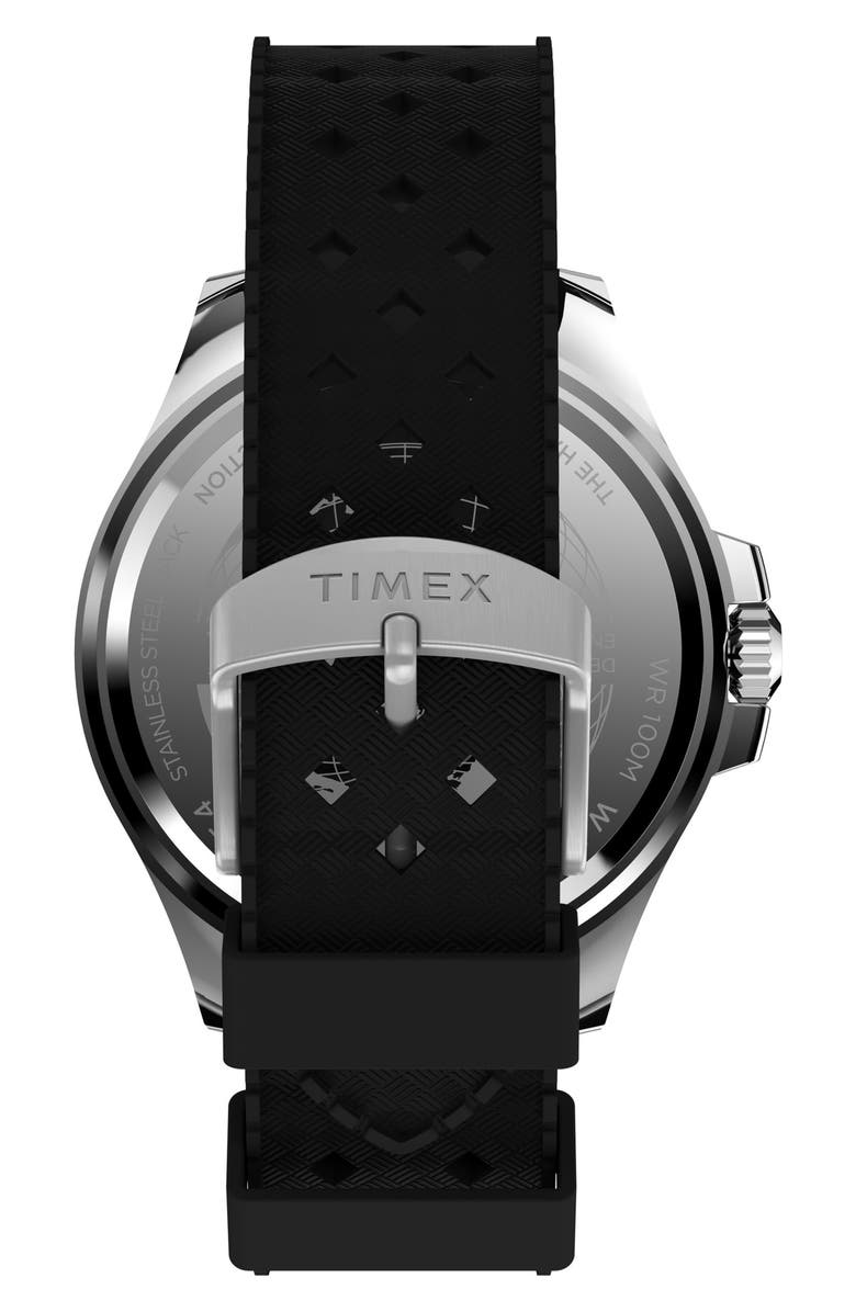 Timex<sup>®</sup> Harborside Coast Silicone Strap Watch, 44mm, Alternate, color, Green