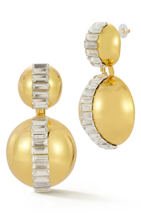 Crystal Orb Drop Earrings