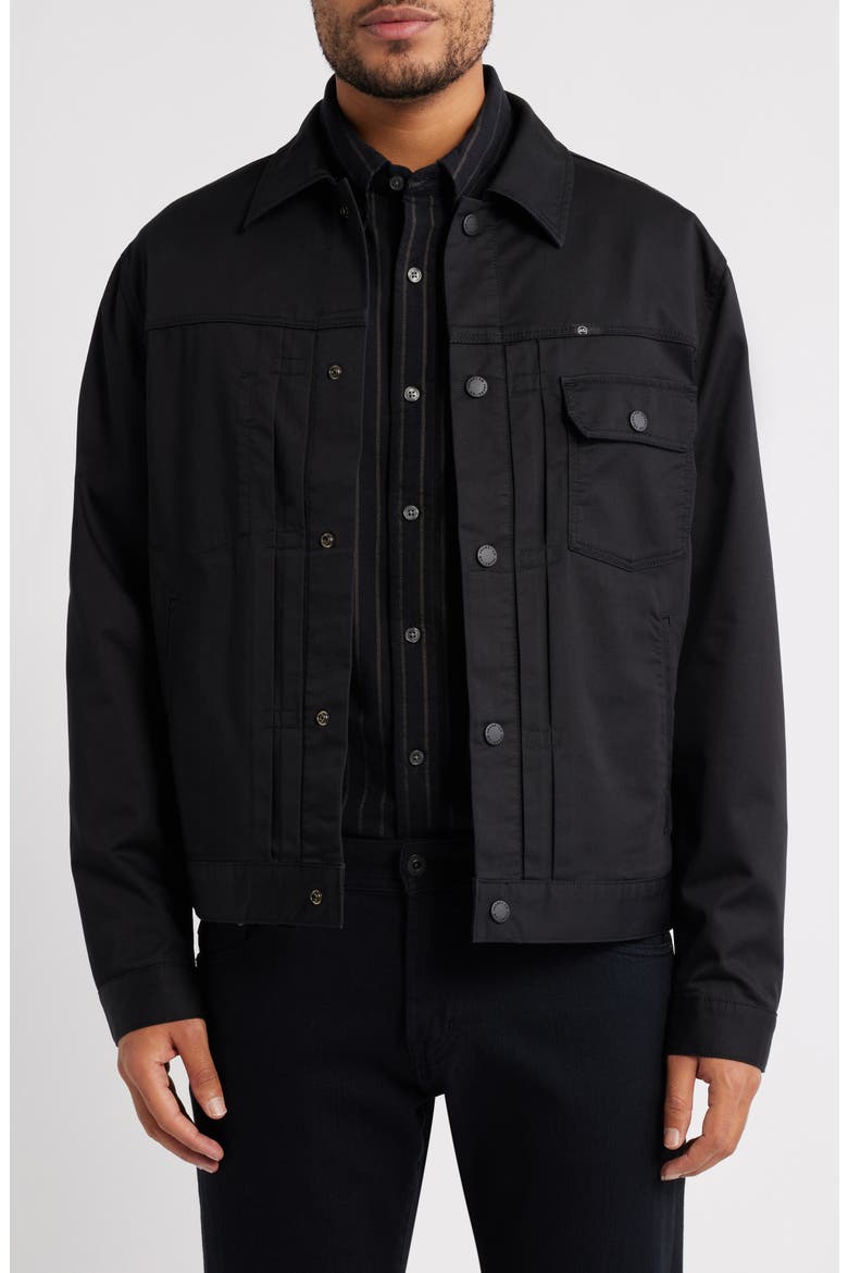 Sid Stretch Cotton Blend Jacket, Main, color, TRUE BLACK