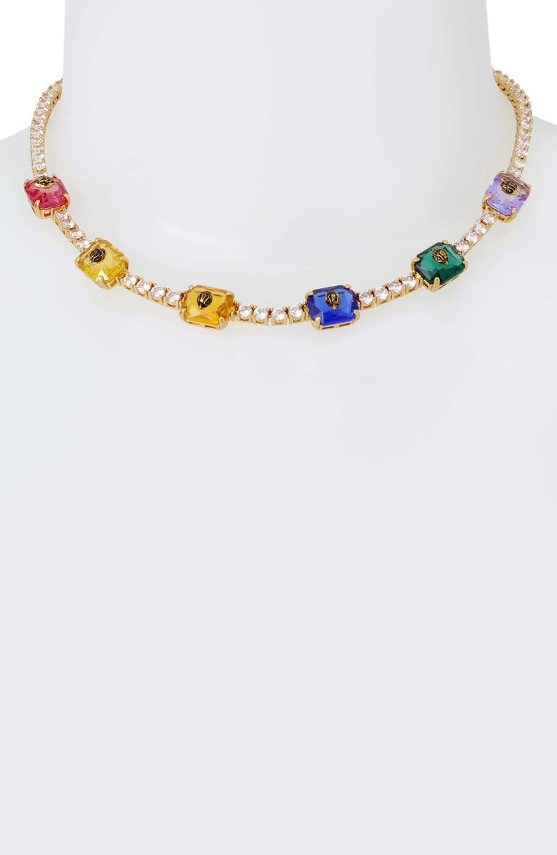 Kurt Geiger London Rainbow Tennis Necklace, Alternate, color,
