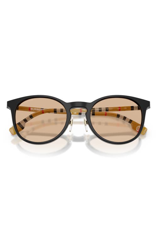 Burberry 51mm Round Sunglasses In Black