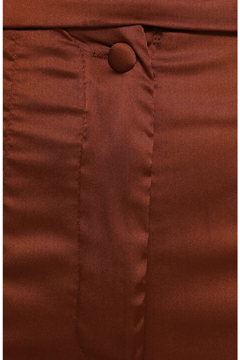 Cassie Satin Short Sleeve Top & Wide Leg Pants Set, Alternate, color, BRONZE