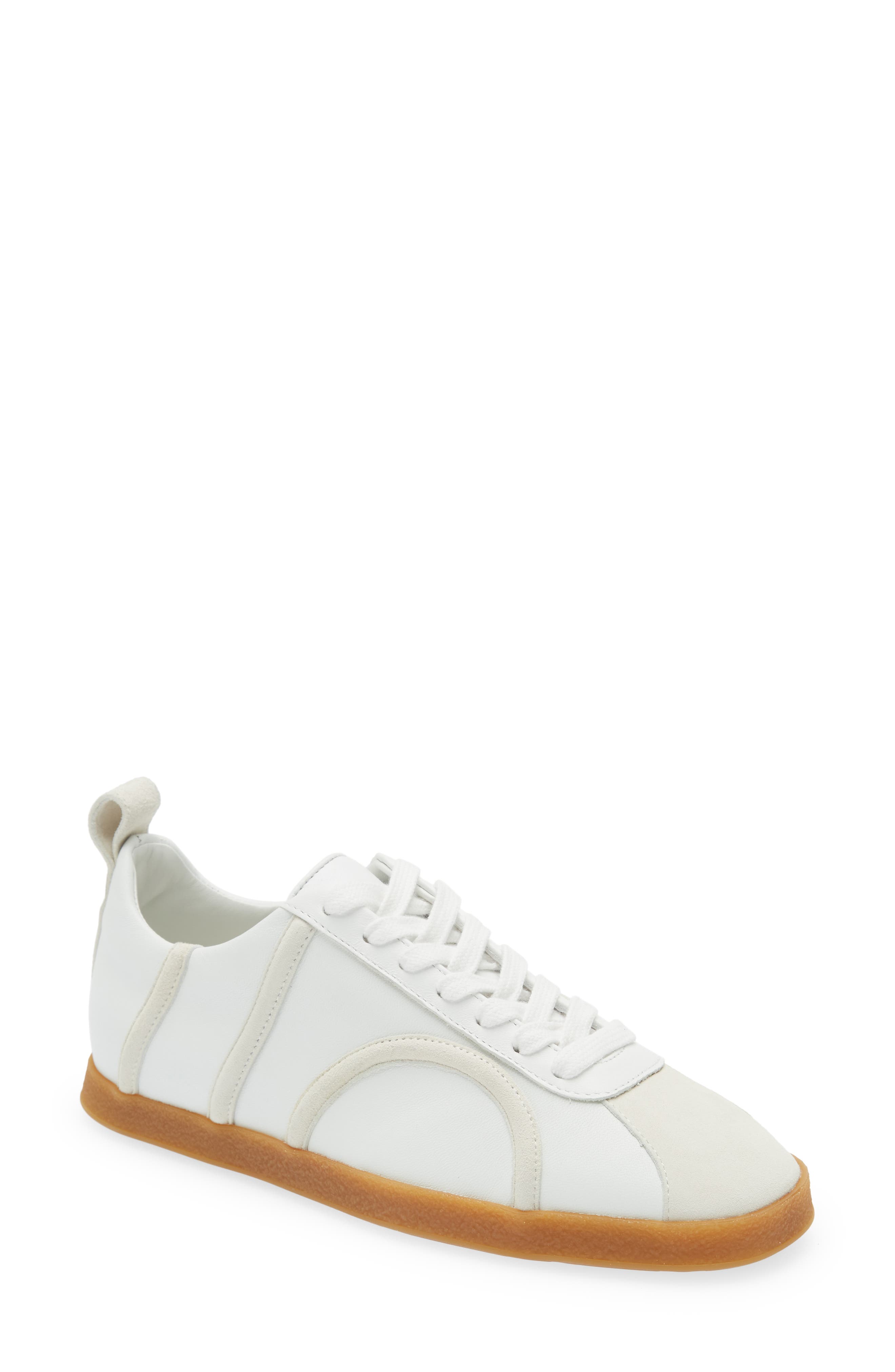 Totême The Leather Sneaker, Main, color, OFF-WHITE