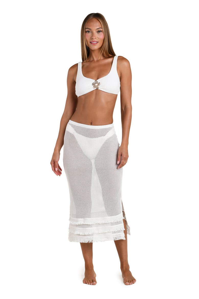 Flora Flair Open Stitch Cover-Up Midi Skirt, Alternate, color, IVORY