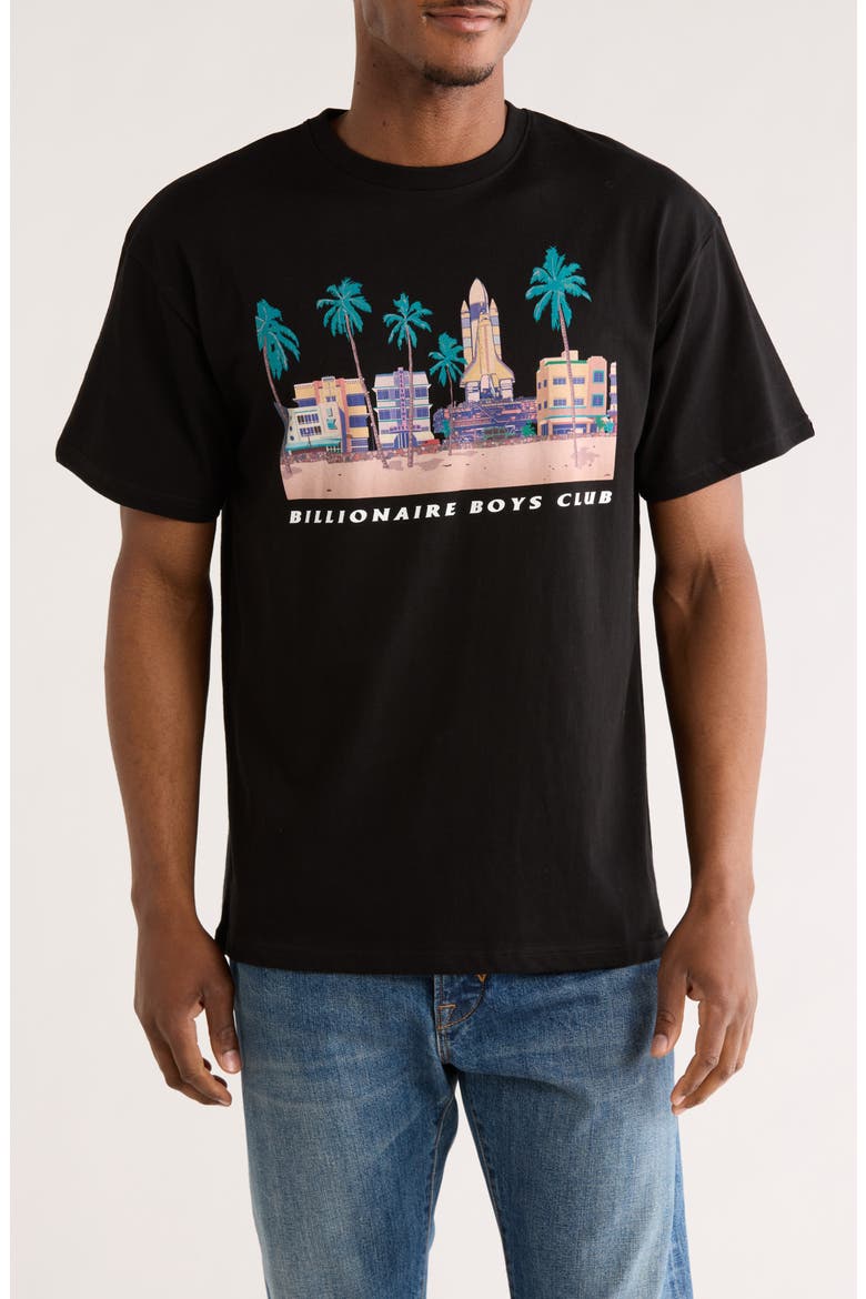 South Beach Graphic T-Shirt, Main, color, BLACK