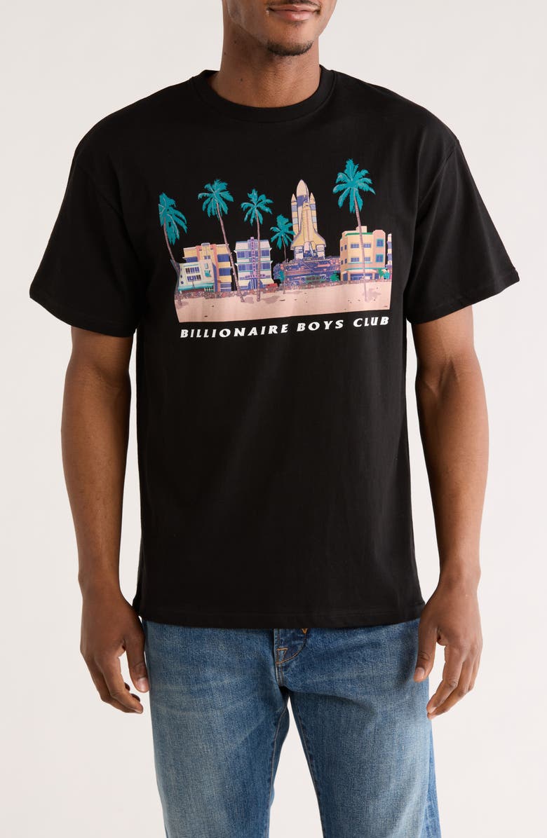Billionaire Boys Club South Beach Graphic T-Shirt, Main, color, Black