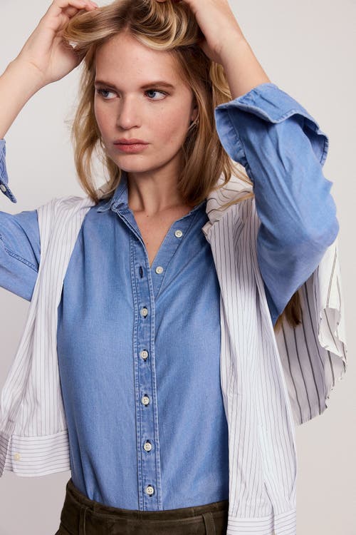 The Shirt By Rochelle Behrens The Denim Shirt In Blue