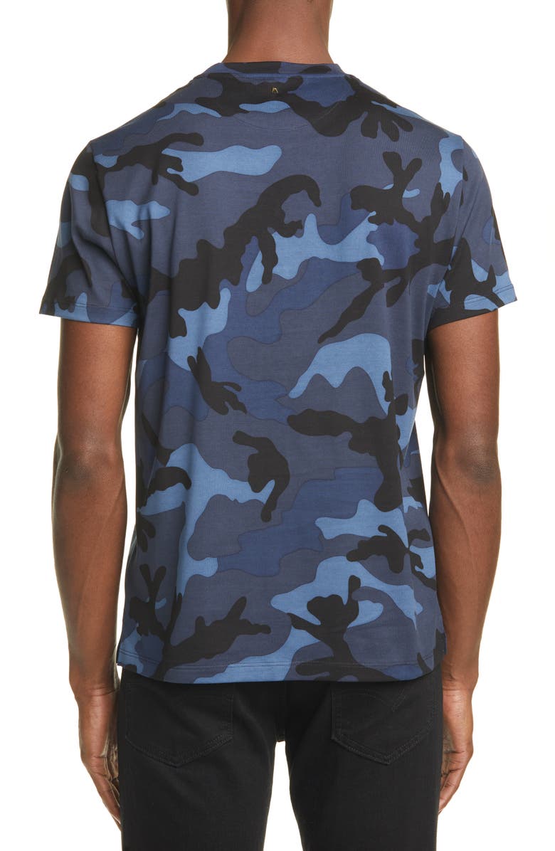 Valentino Camo Print Crewneck T-Shirt, Alternate, color,