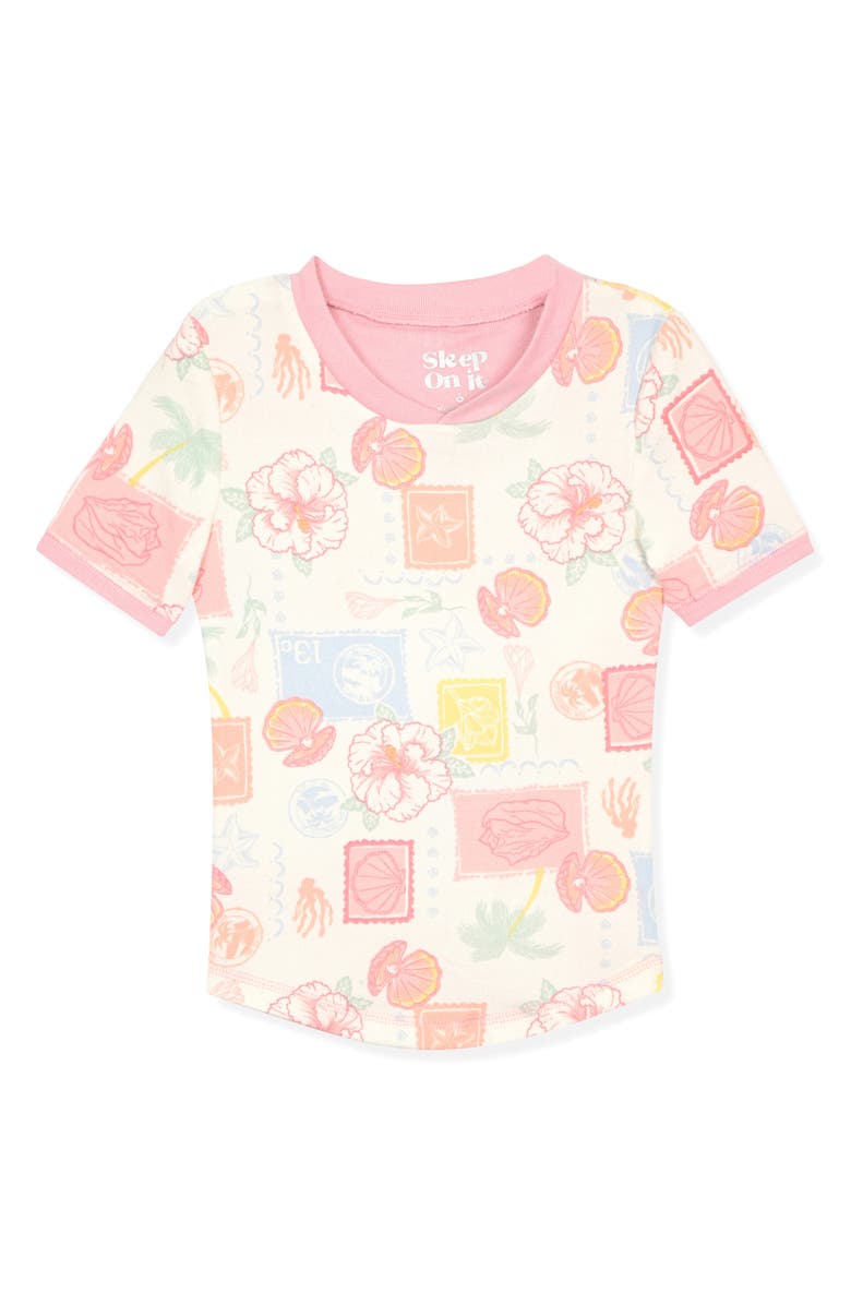 SLEEP ON IT Kids' Fitted Two-Piece Long Pajamas & Scrunchie Set, Alternate, color, Multi