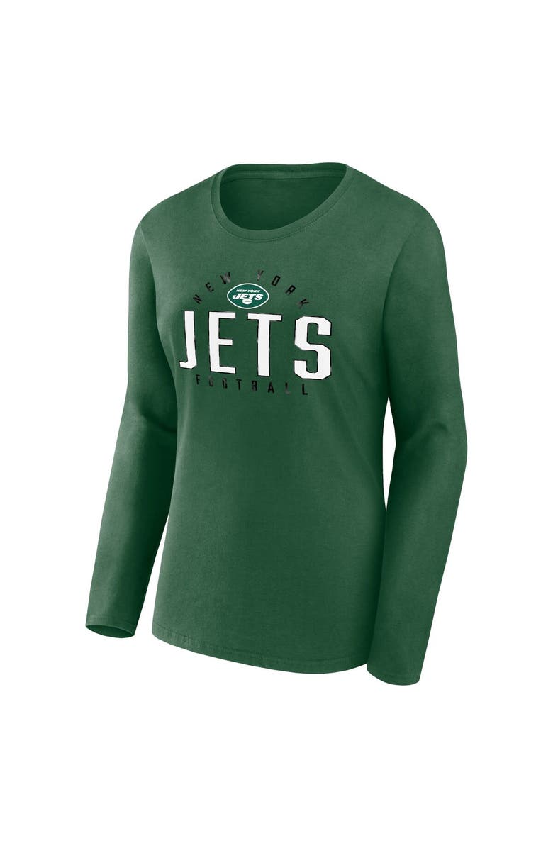 FANATICS Women's Fanatics Branded Green New York Jets Plus Size Foiled Play Long Sleeve T-Shirt, Alternate, color,