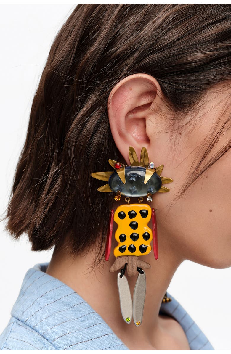 Bimba y Lola Aged Dancer Long Earrings, Alternate, color, Blue