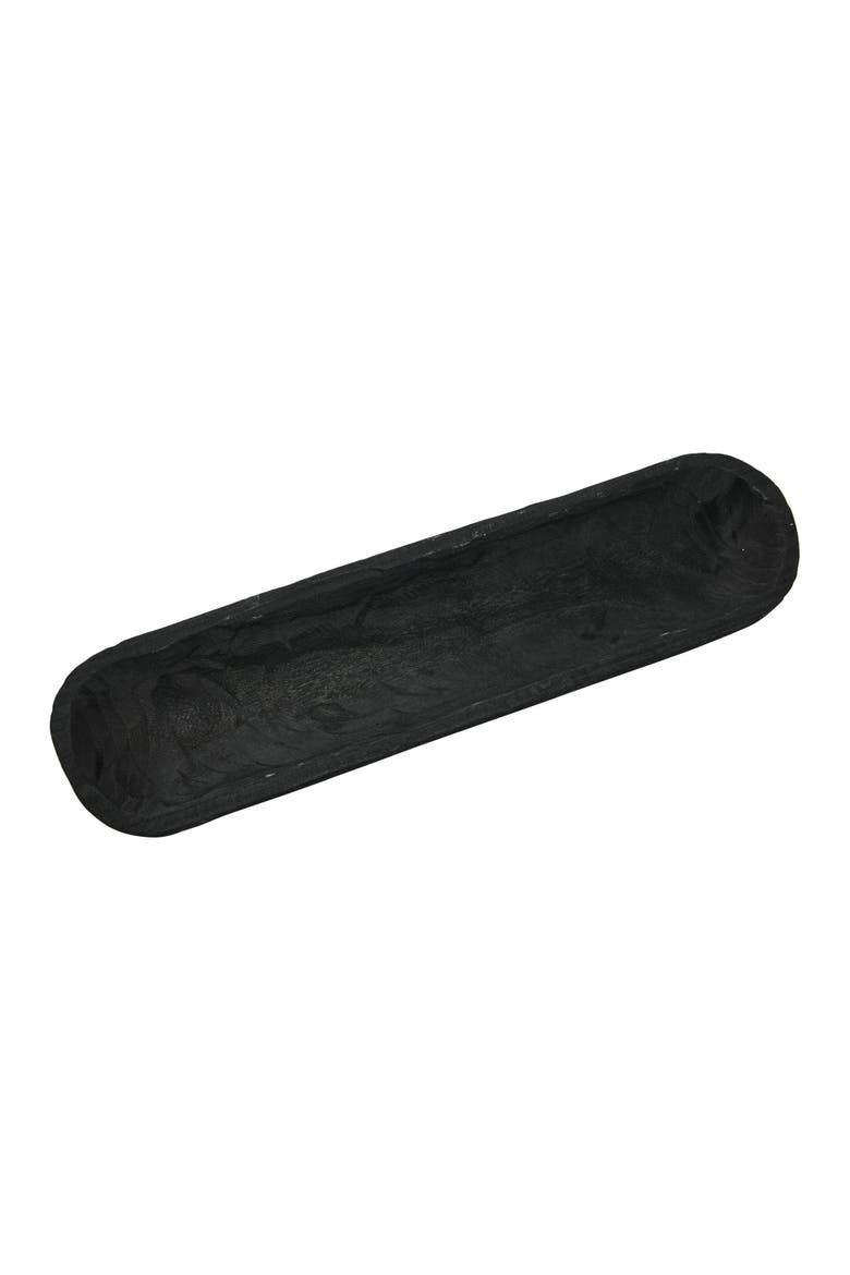 Decorative Paulownia Wood Bowl, Black, Alternate, color, Black