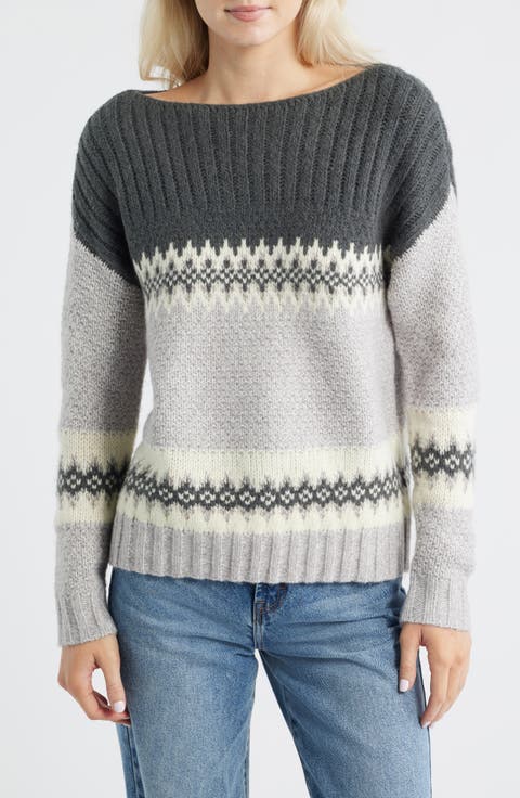 Fair Isle Boat Neck Sweater