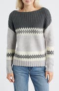 Lucky Brand Fair Isle Boat Neck Sweater