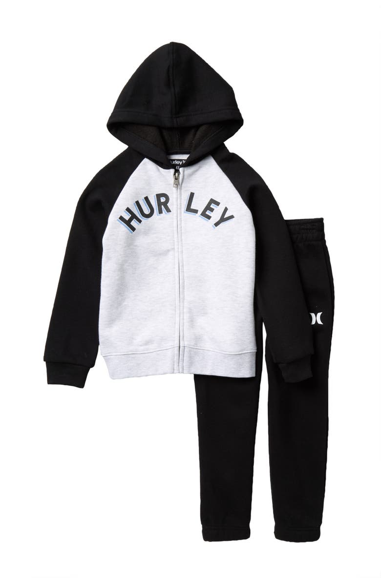 Hurley Fleece Full-Zip Hoodie & Joggers 2-Piece, Main, color, 