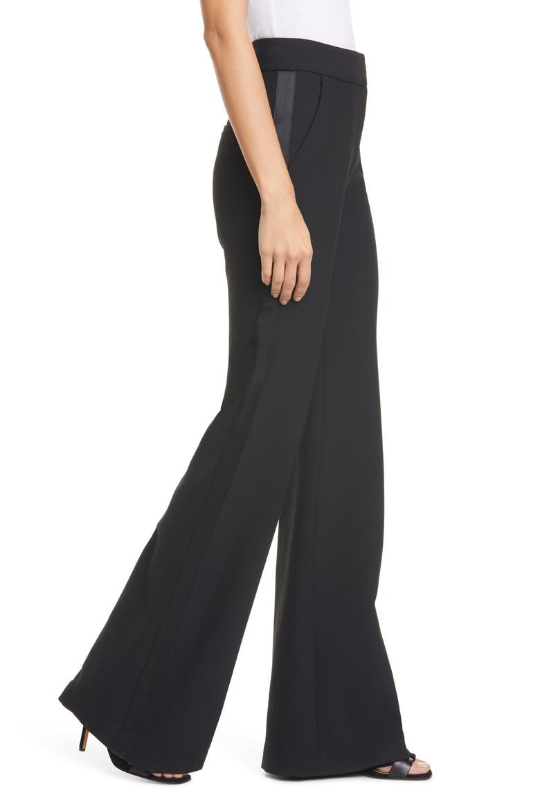 Lebone Tuxedo Stripe Wide Leg Pants, Alternate, color, BLACK