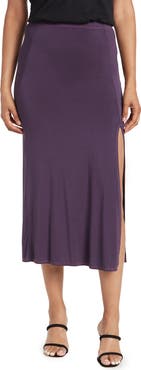 GO COUTURE Side Slit Maxi Skirt