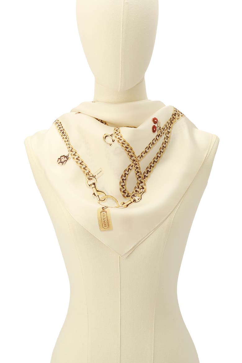 Charms Silk Scarf, Alternate, color, CHALK