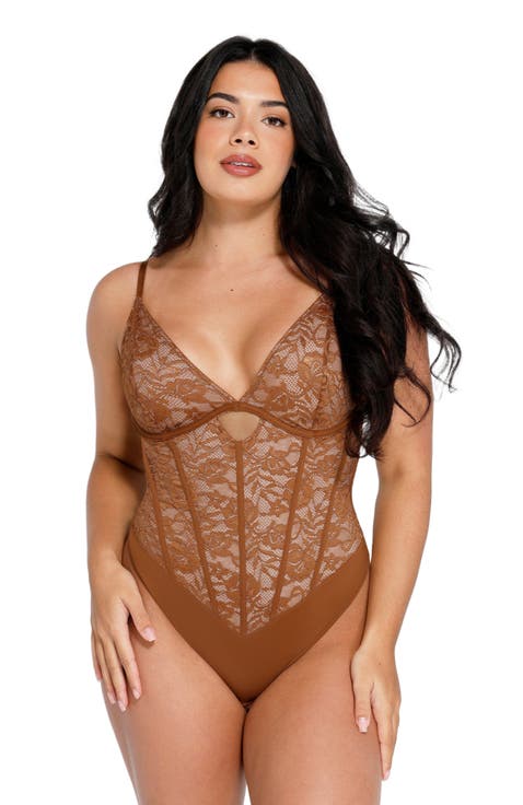 Shapewear Cutout Corset Hourglass Sculpting Lace Bodysuit