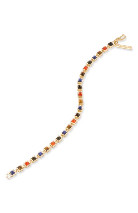 Inlaid Pyramid Tennis Bracelet