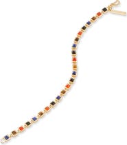 eddieBorgo Inlaid Pyramid Tennis Bracelet