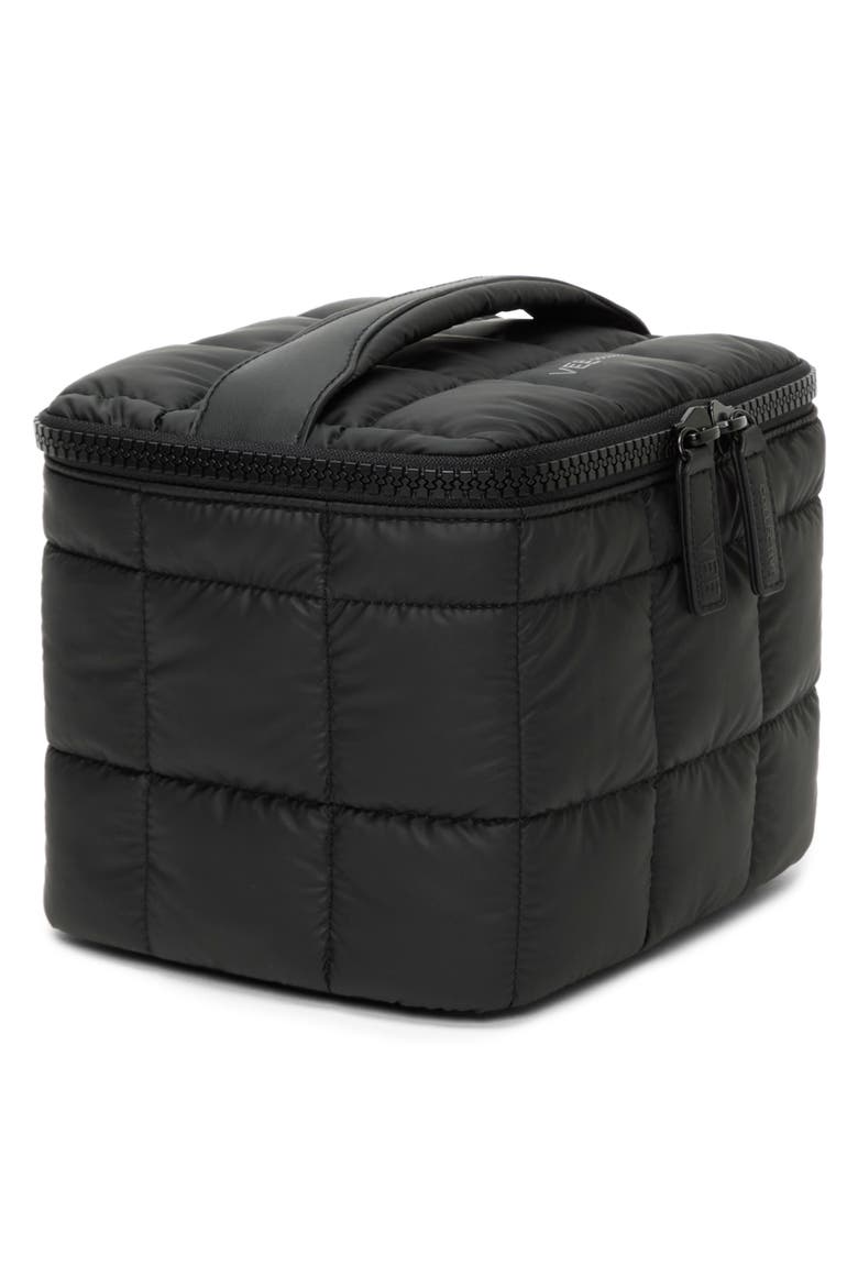 Tall Porter Quilted Vanity Case, Alternate, color, MATT BLACK BLK