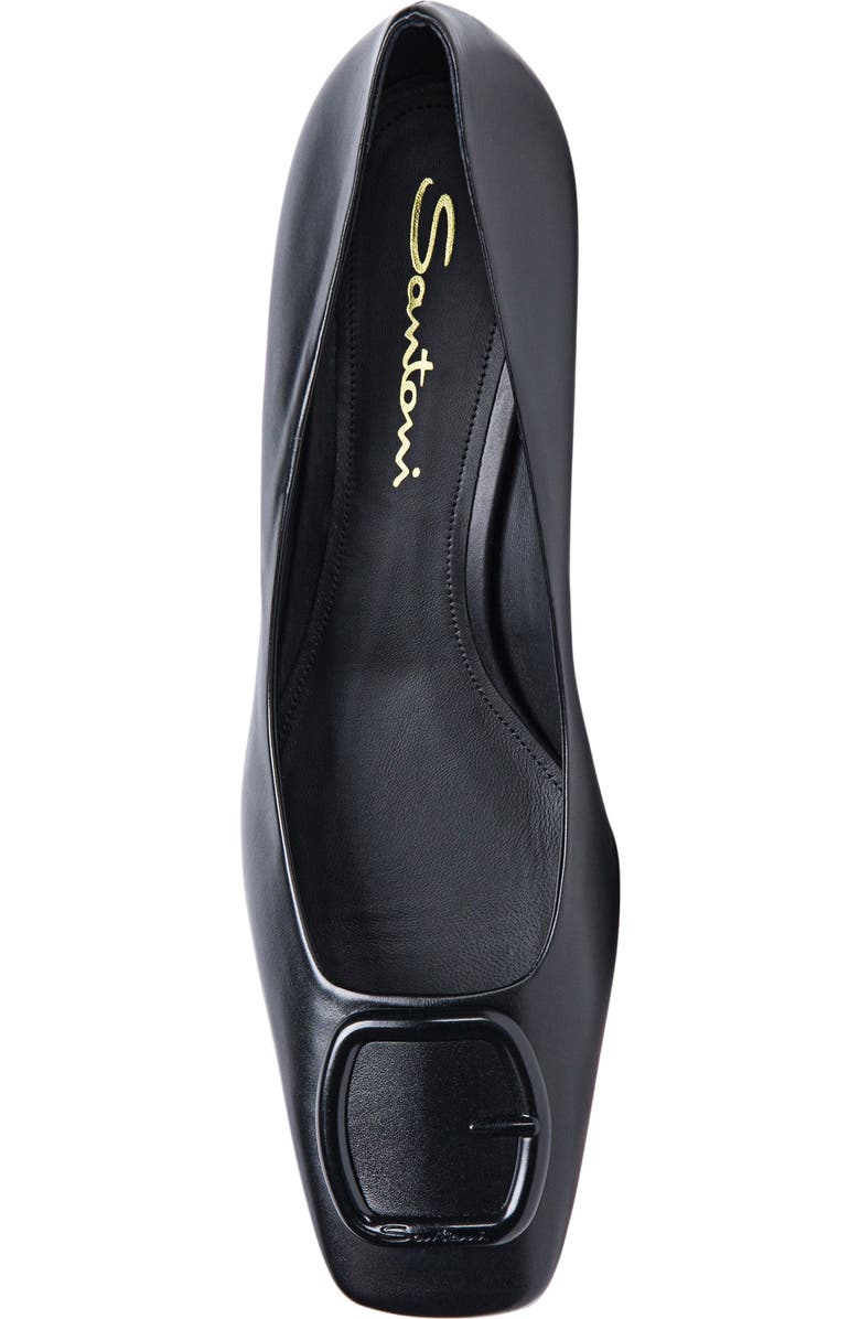Santoni Women's leather mid-heel pump, Alternate, color, Black